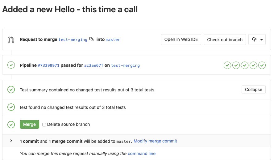 GitLab merge request page