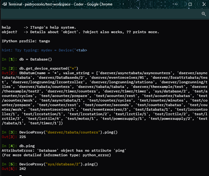 Coder itango3 session