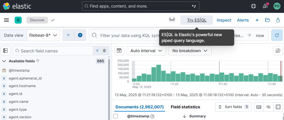 Kibana ESQL toggle