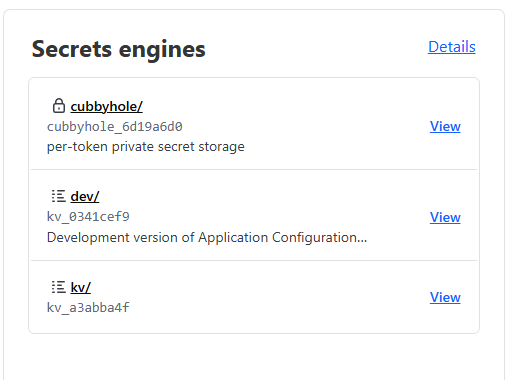 Vault secrets engines