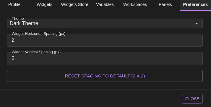 Preferences Tab